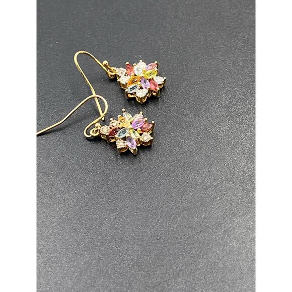 Ross Simons Sterling Silver Gold Plated Multicolor Seml Precious Stone Earrings - Picture 7 of 10